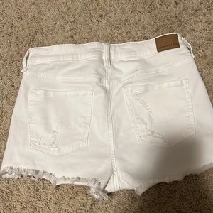 high rise white american eagle next level stretch denim shorts